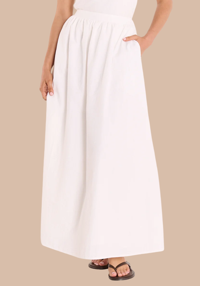 FEATHER + NOISE BAILEY SKIRT - WHITE