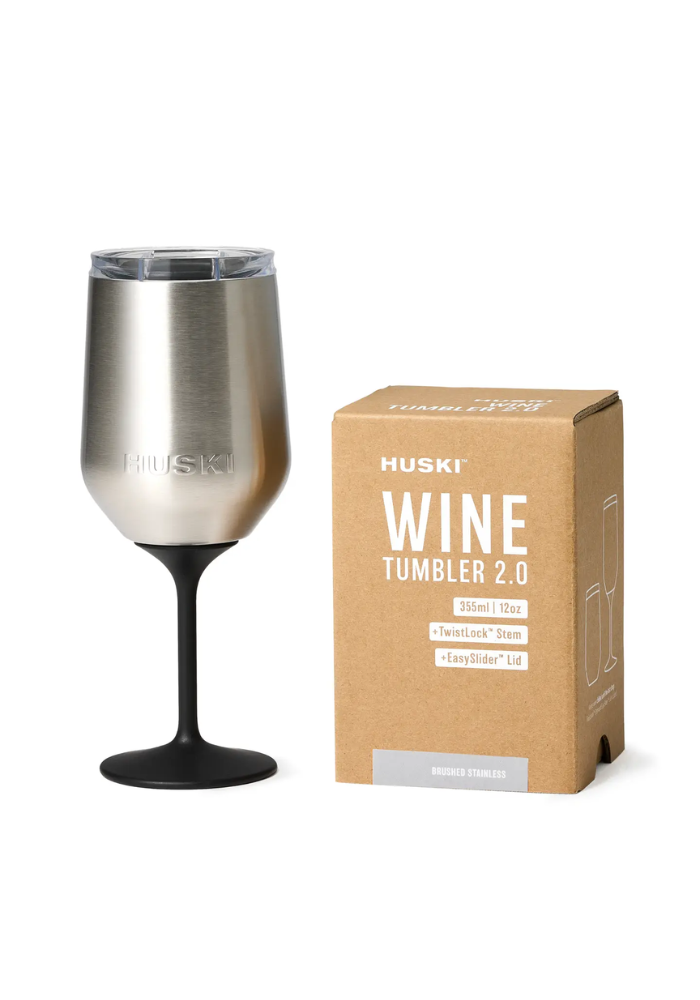 HUSKI WINE TUMBLER 2.0 - BRUSHED STAINLESS