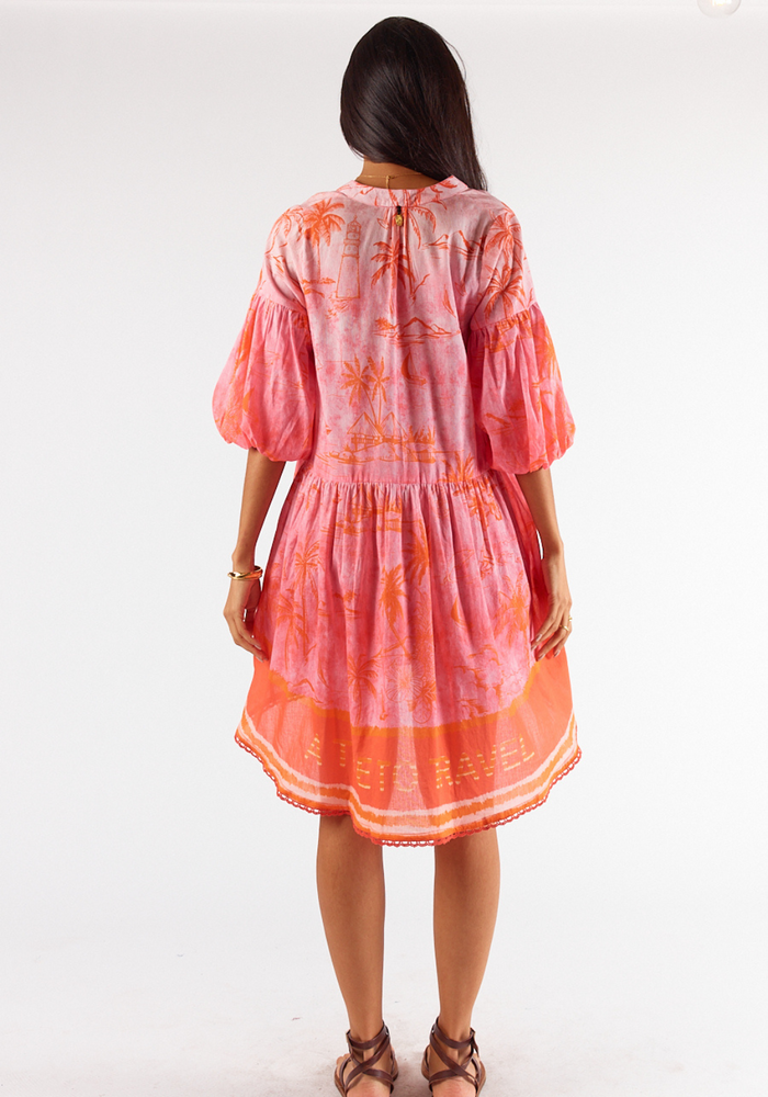 Load image into Gallery viewer, RUBYYAYA SEAWORLD DRESS - CORAL