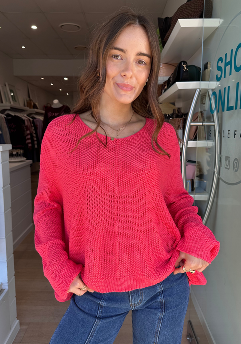 ANICA RELAXED KNIT - CORAL
