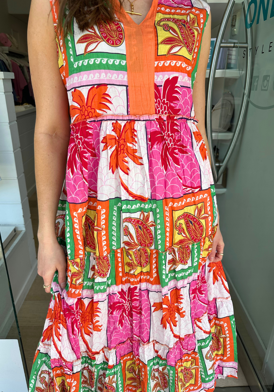 LULALIFE ANGELIKA MIDI DRESS - MELON