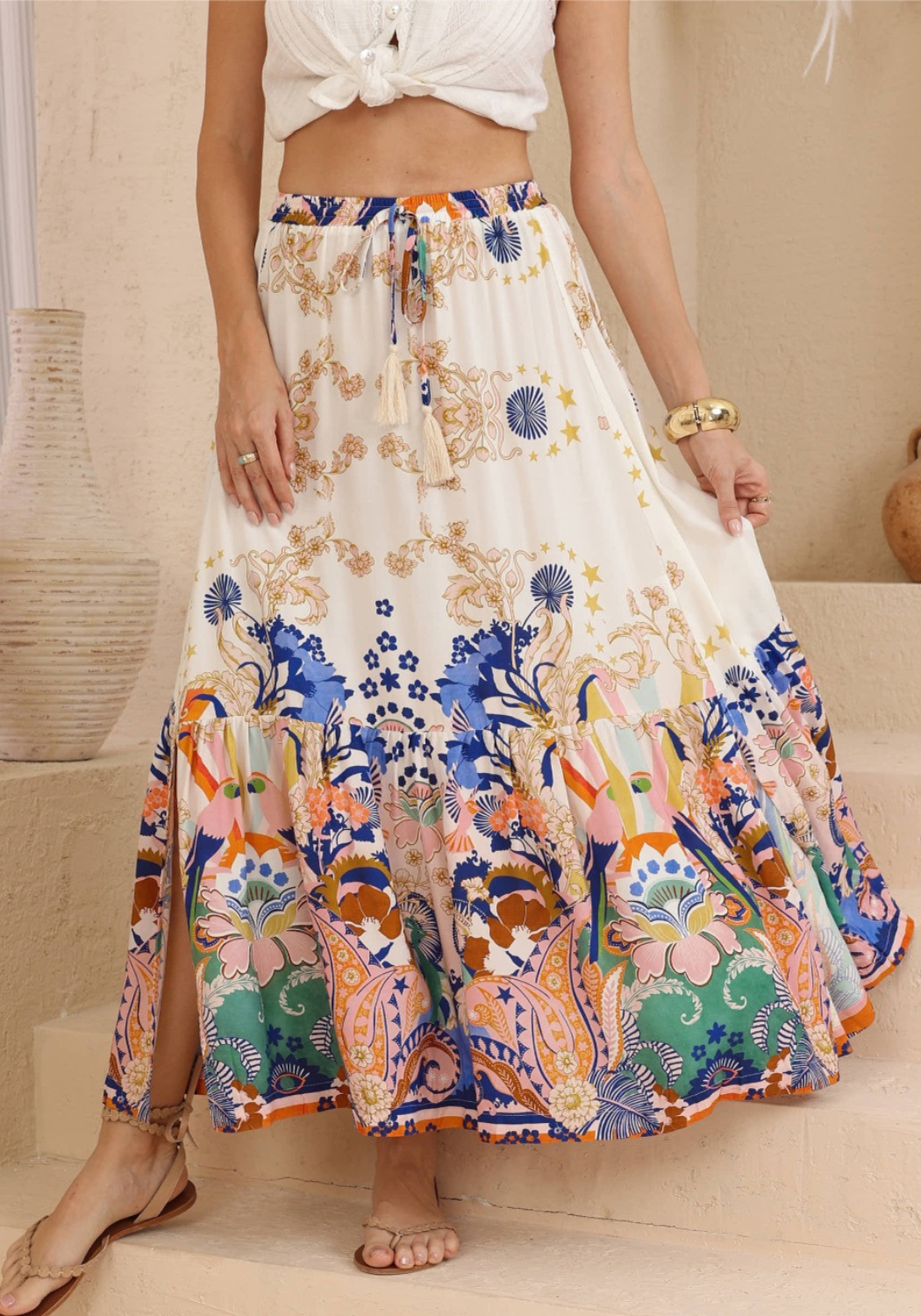 KAIA MIDI SKIRT - MULTI PRINT