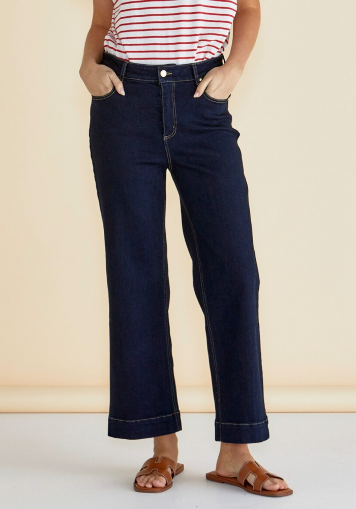 BETTY BASICS WILLOW WIDE LEG JEANS - INK