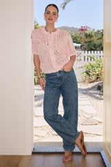 FEATHER + NOISE ELSIE CROCHET TOP - PINK