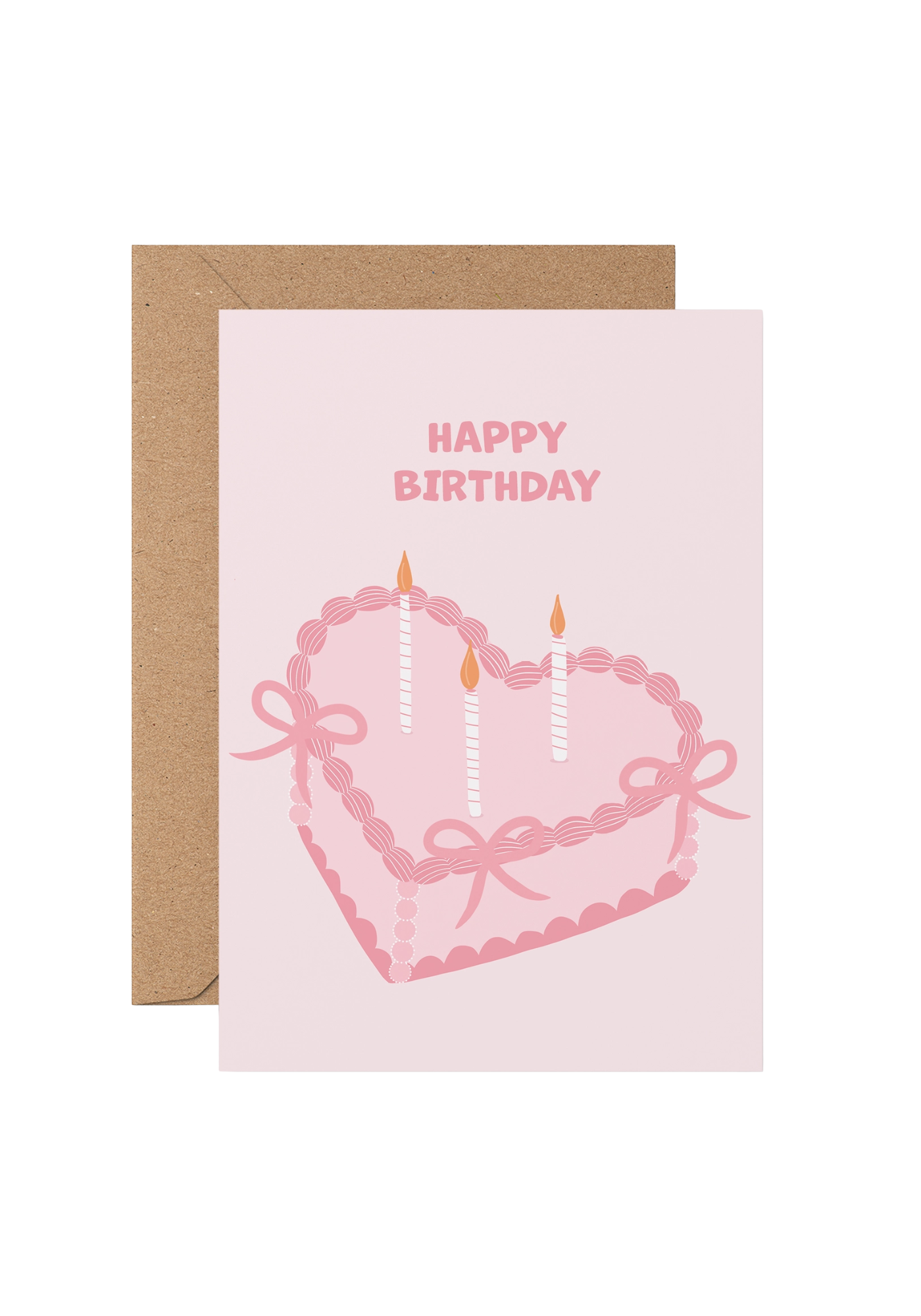 GREETING CARD - PINK VINTAGE CAKE