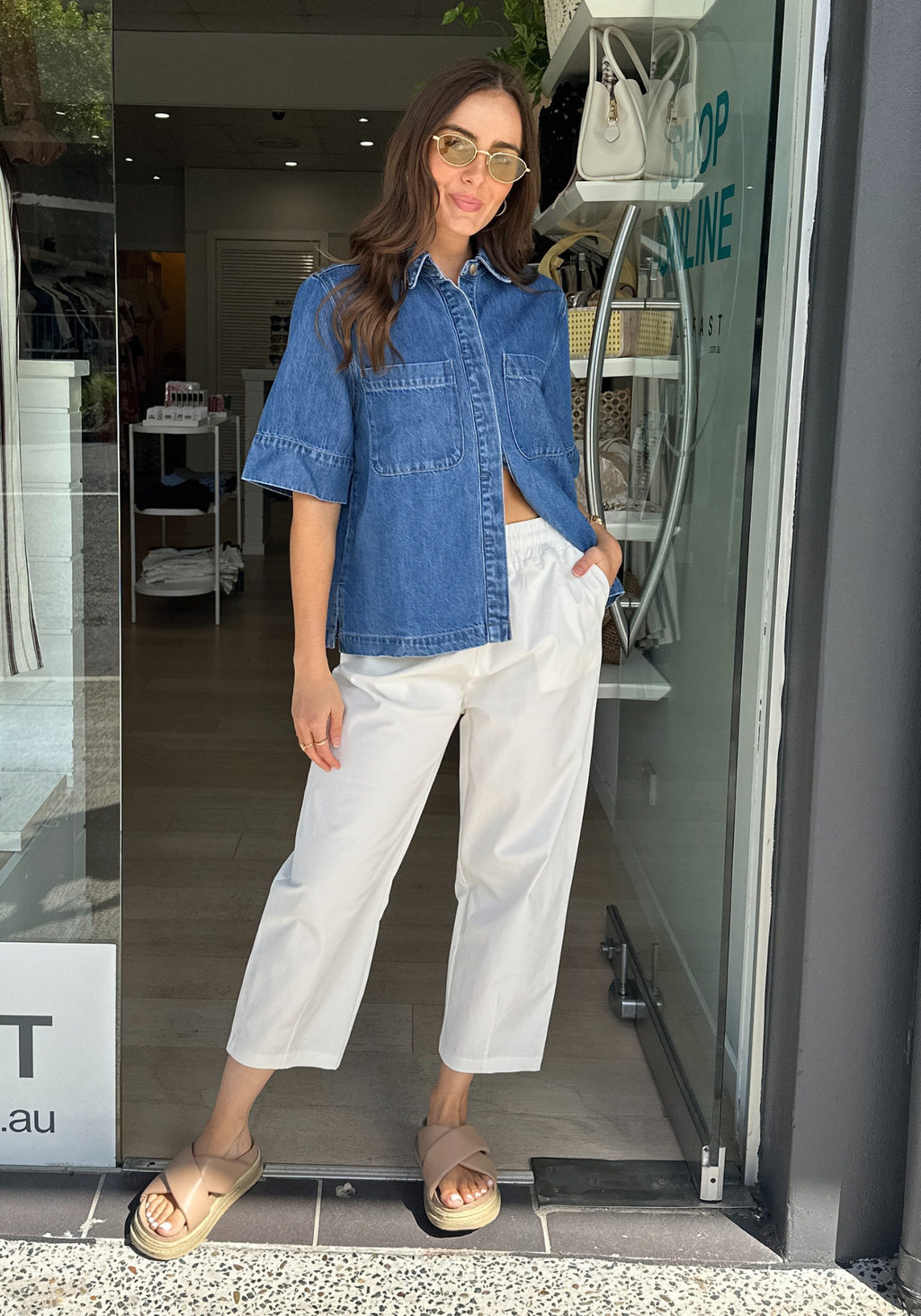 CHARLIE BARREL PANT - WHITE