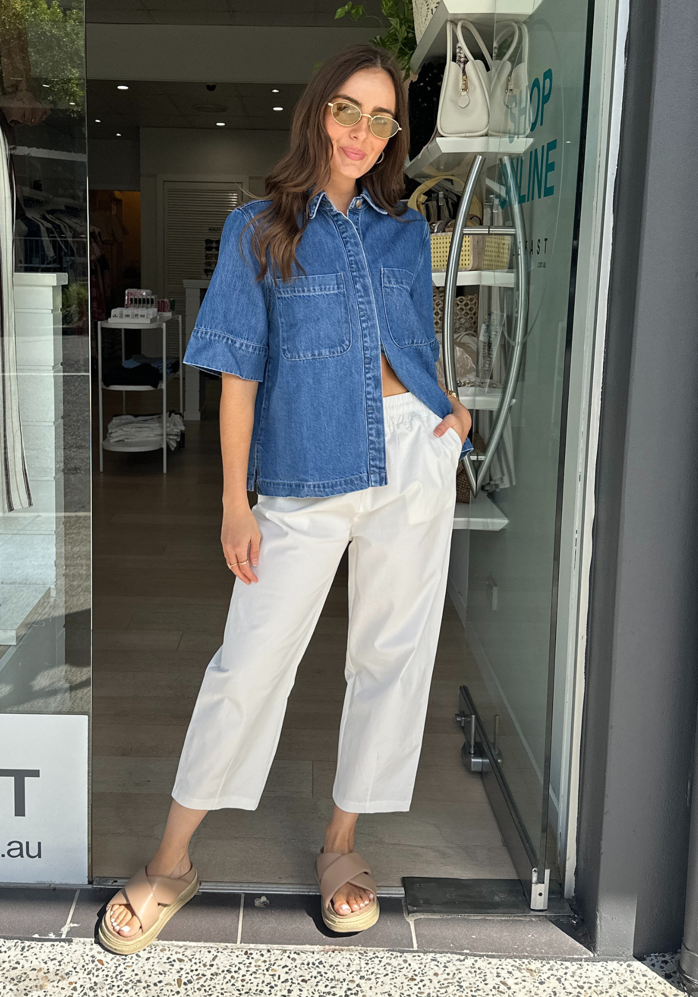 CHARLIE BARREL PANT - WHITE