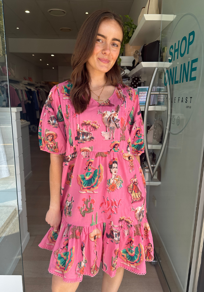 LULALIFE ARRIBA DRESS - PINK