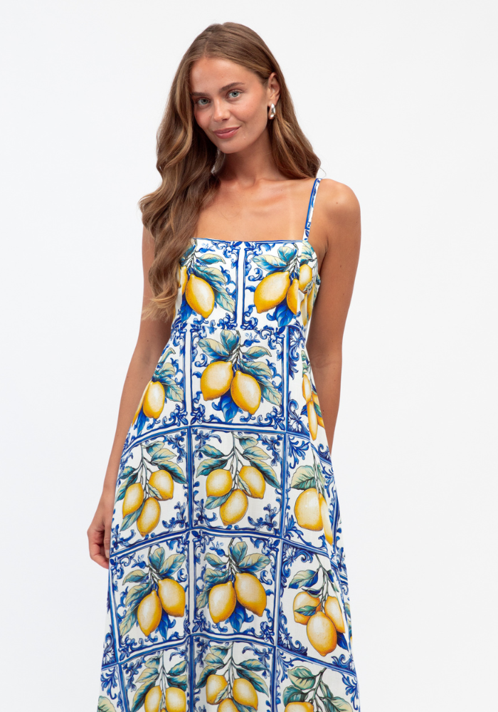 SORRENTO MAXI DRESS - LEMON PRINT