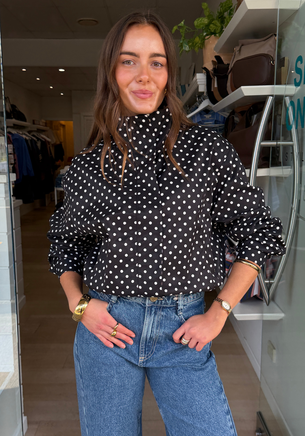 HOLLY WINDBREAKER JACKET - BLACK SPOT