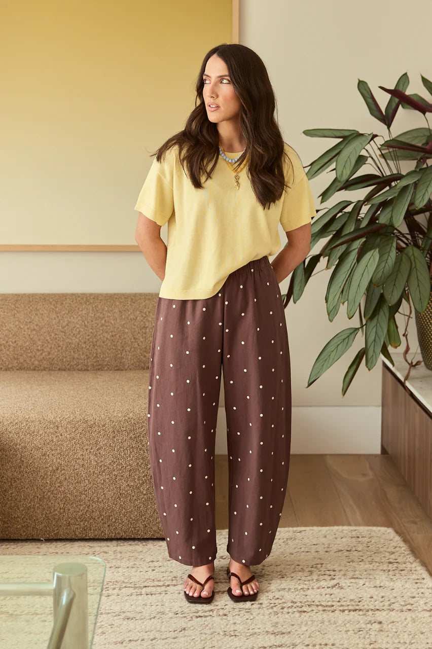 FEATHER + NOISE ELEANOR PANT - CHOCOLATE SPOT