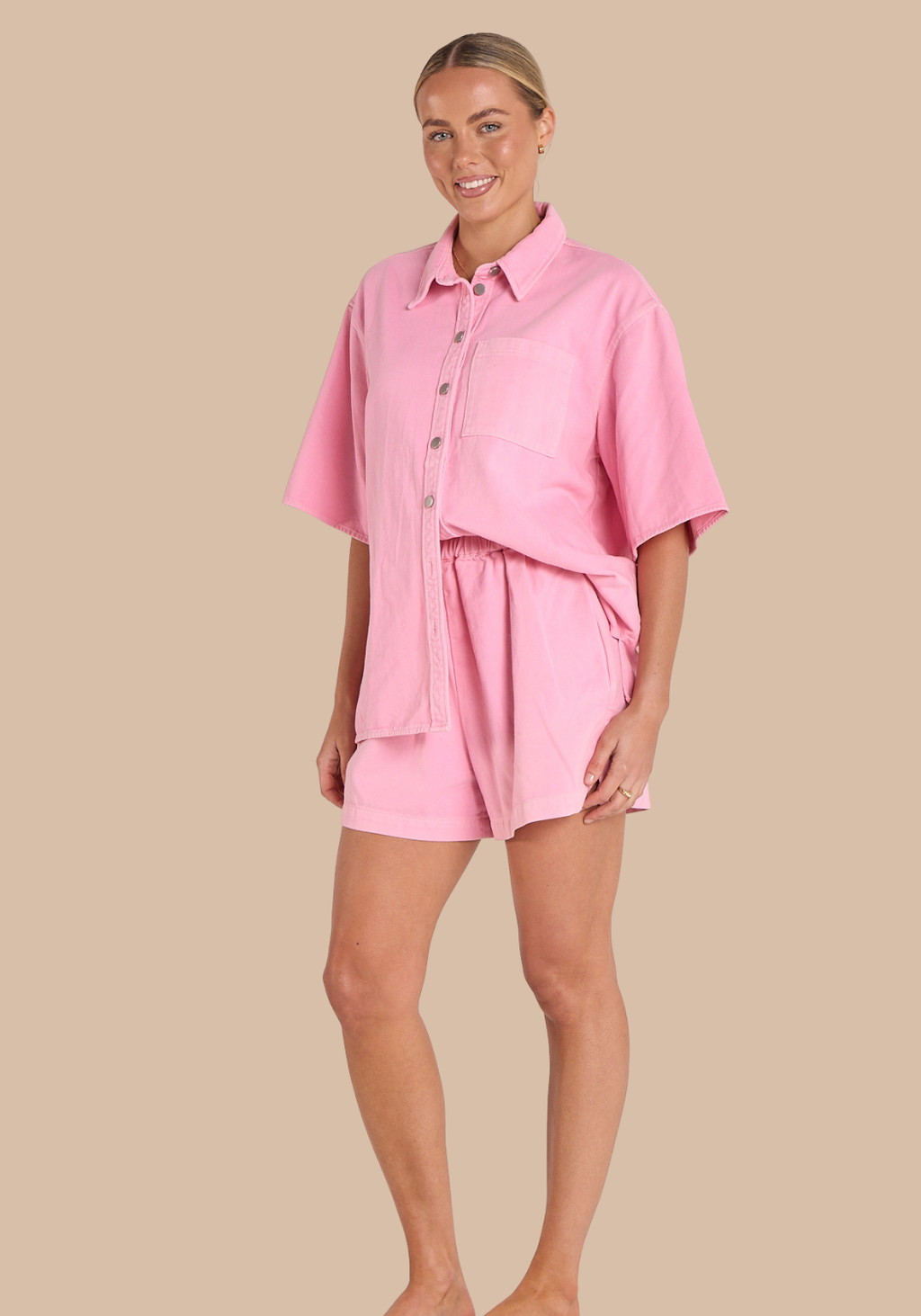 FEATHER + NOISE ARLO SHIRT - PINK
