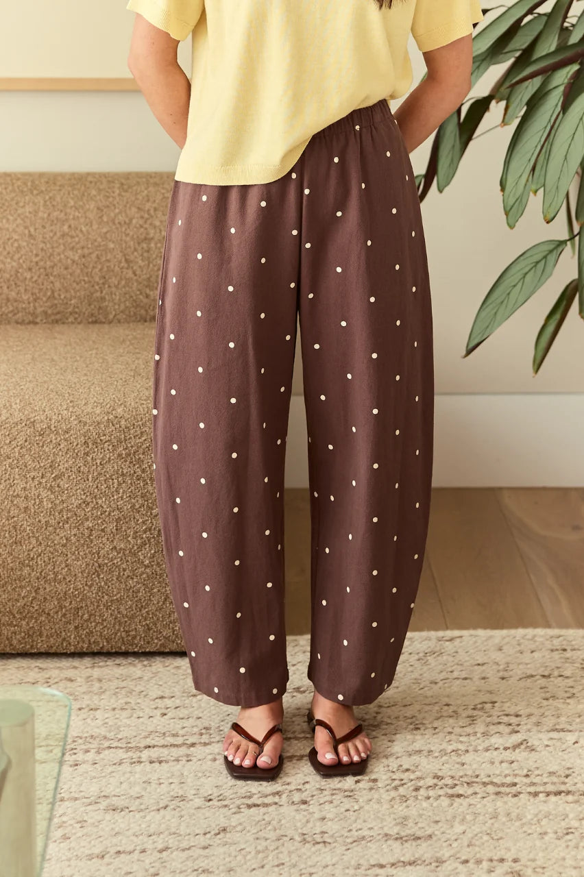 FEATHER + NOISE ELEANOR PANT - CHOCOLATE SPOT