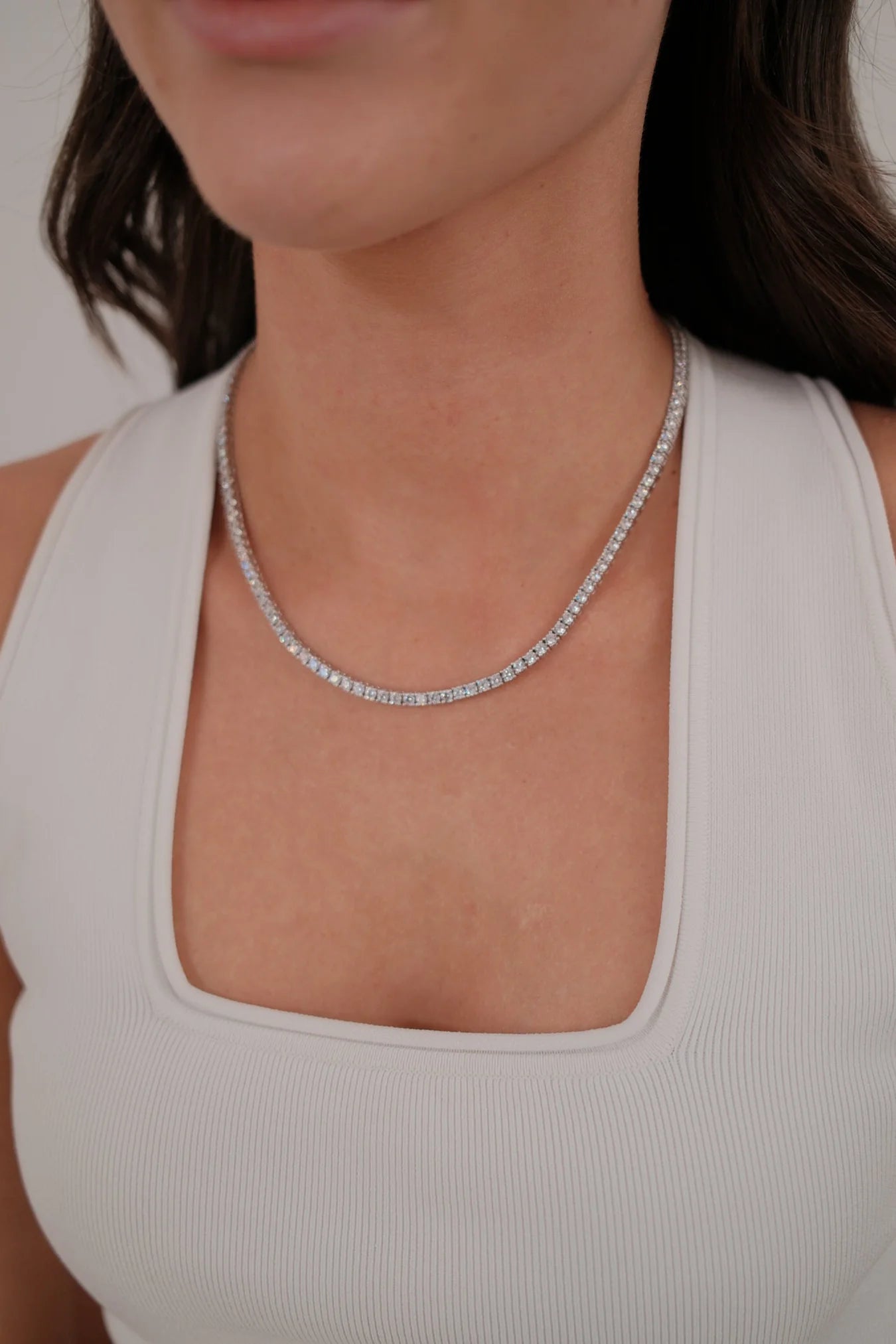 ZAFINO DANI TENNIS NECKLACE - SILVER