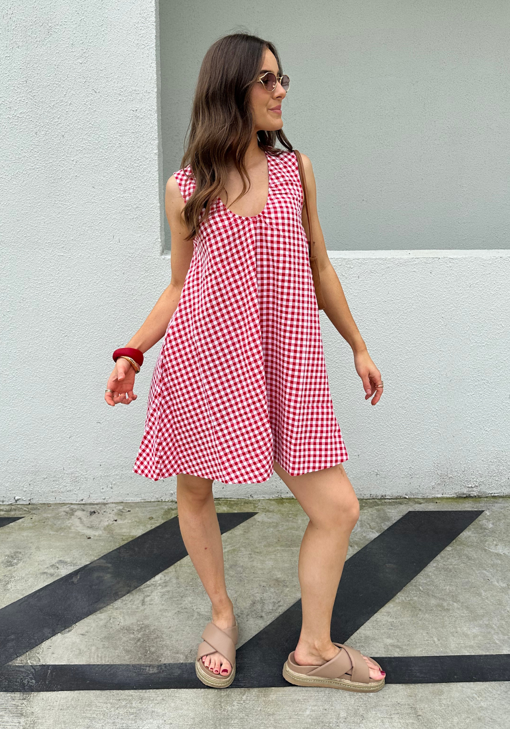 RADINI MINI DRESS - RED GINGHAM