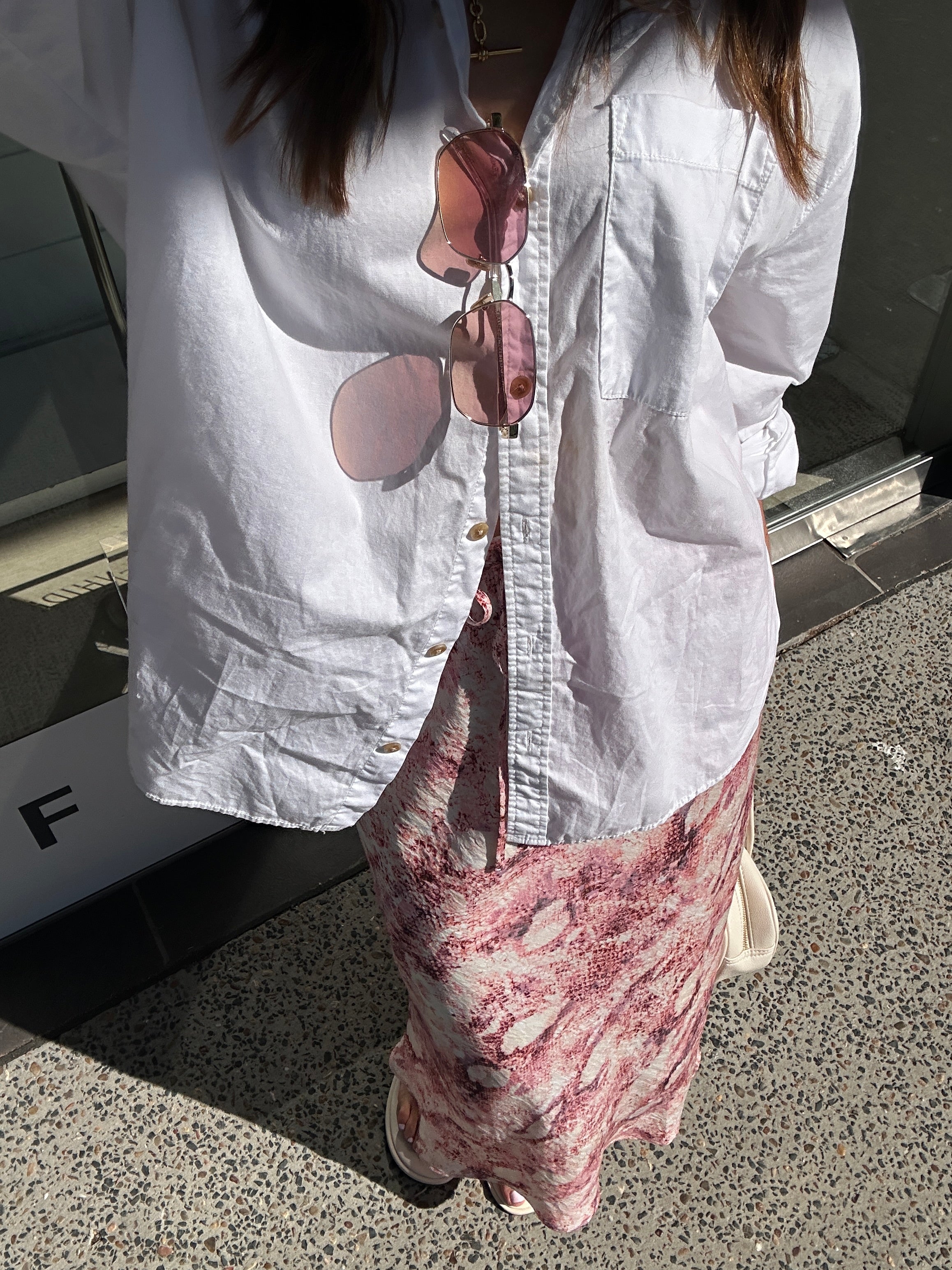 FEATHER + NOISE ELISHA SKIRT - PINK SNAKESKIN PRINT