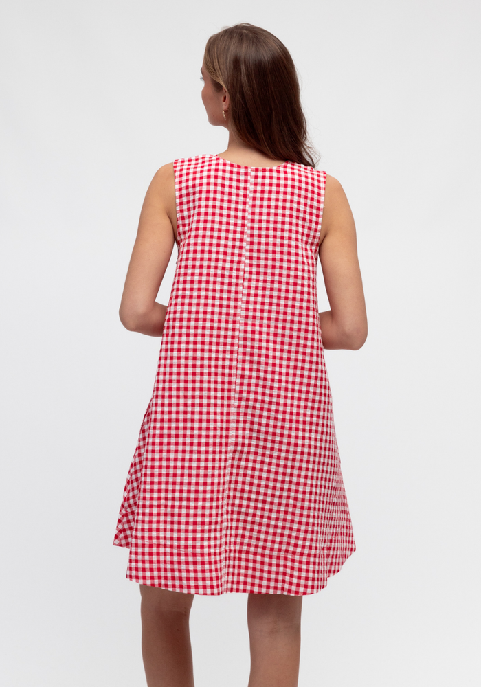Load image into Gallery viewer, RADINI MINI DRESS - RED GINGHAM
