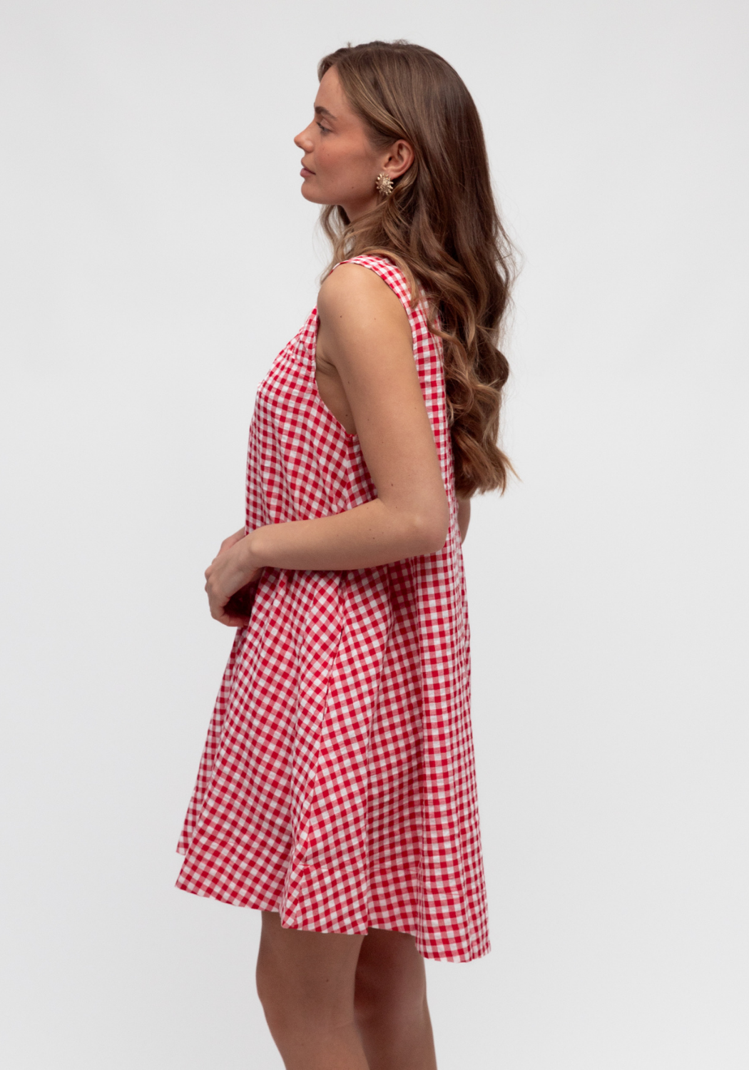 RADINI MINI DRESS - RED GINGHAM