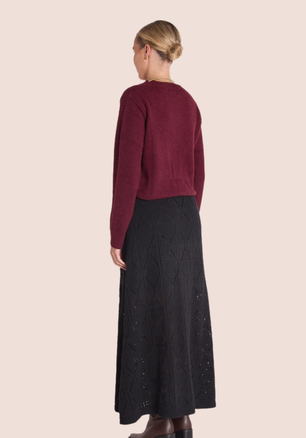 FEATHER + NOISE POPPY SKIRT - BLACK
