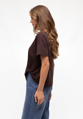 JESSIE EASY TUCK TEE - CHOCOLATE