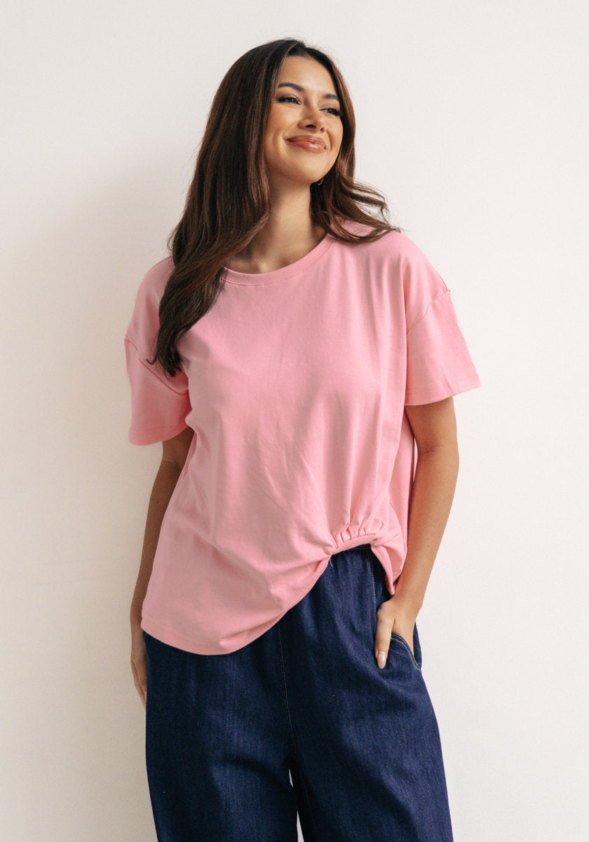 JESSIE EASY TUCK TEE - PINK