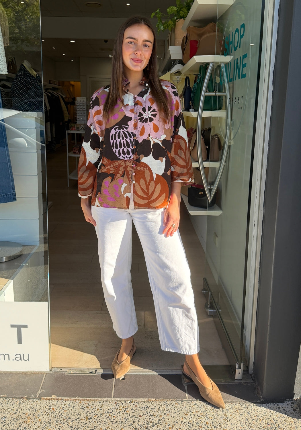 MALTA BLOUSE - NEUTRAL PRINT