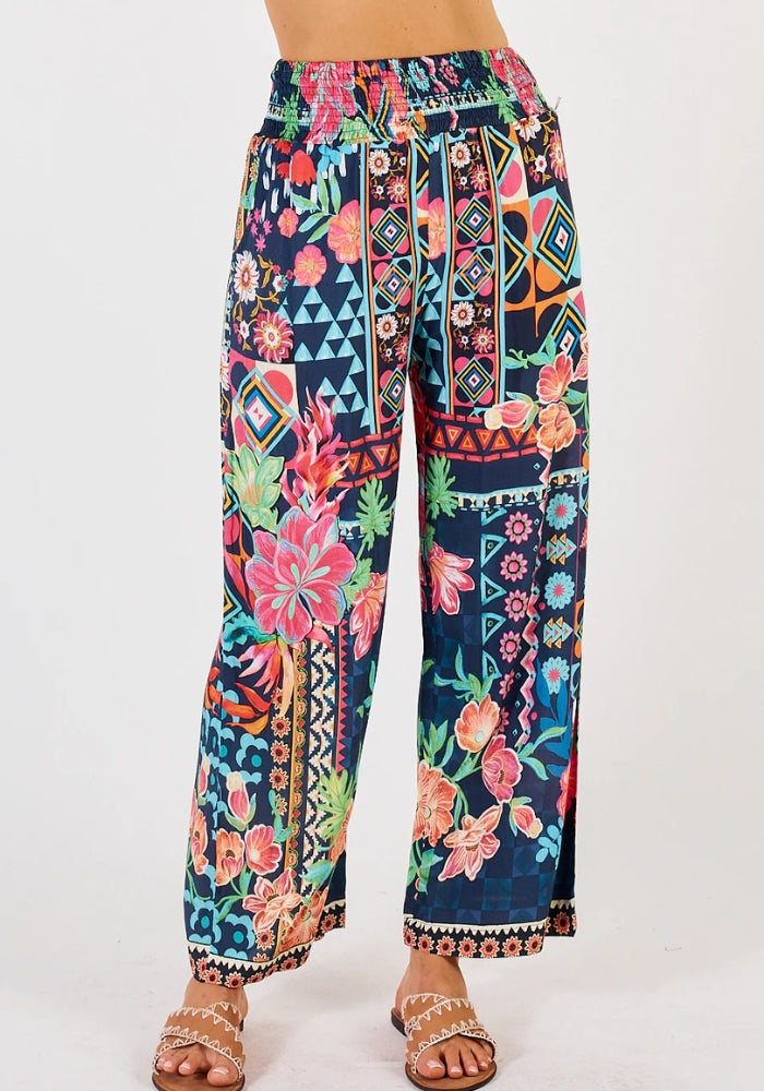 LULALIFE DELPHI PANT - NAVY MULTI