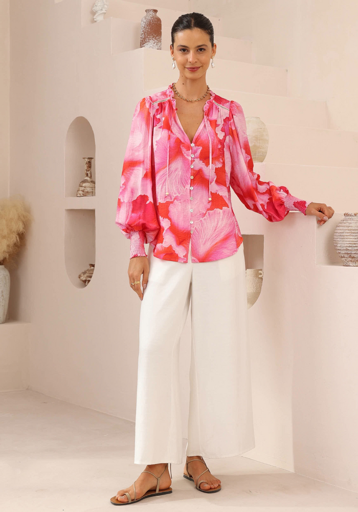 OLIVIA BLOUSE - PINK PRINT