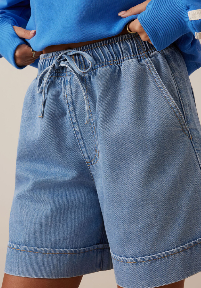 CERES LIFE ANDIE DRAWSTRING SHORT - VINTAGE BLUE