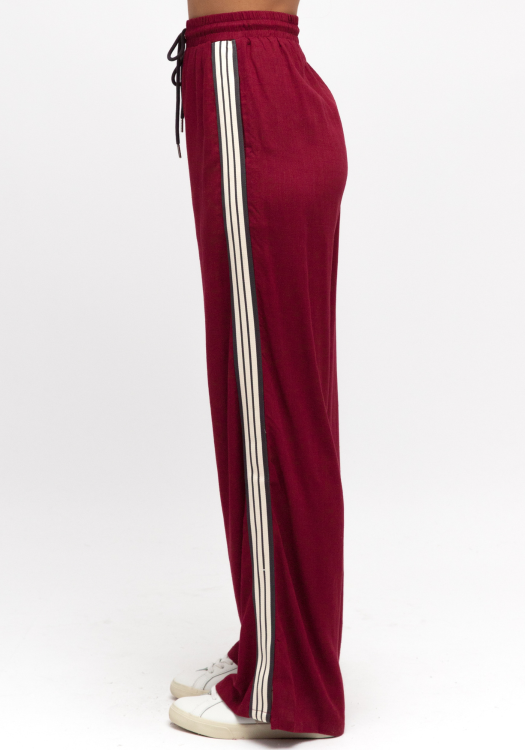 IVY RELAXED LINEN PANT - BURGUNDY