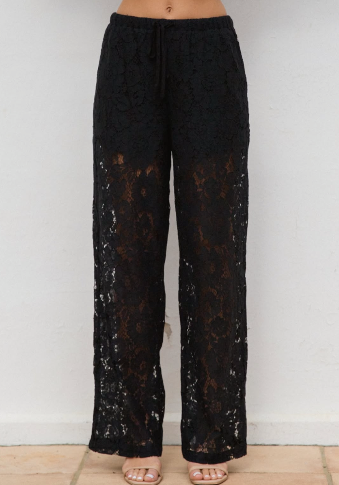 KENDALL LACE PANTS - BLACK