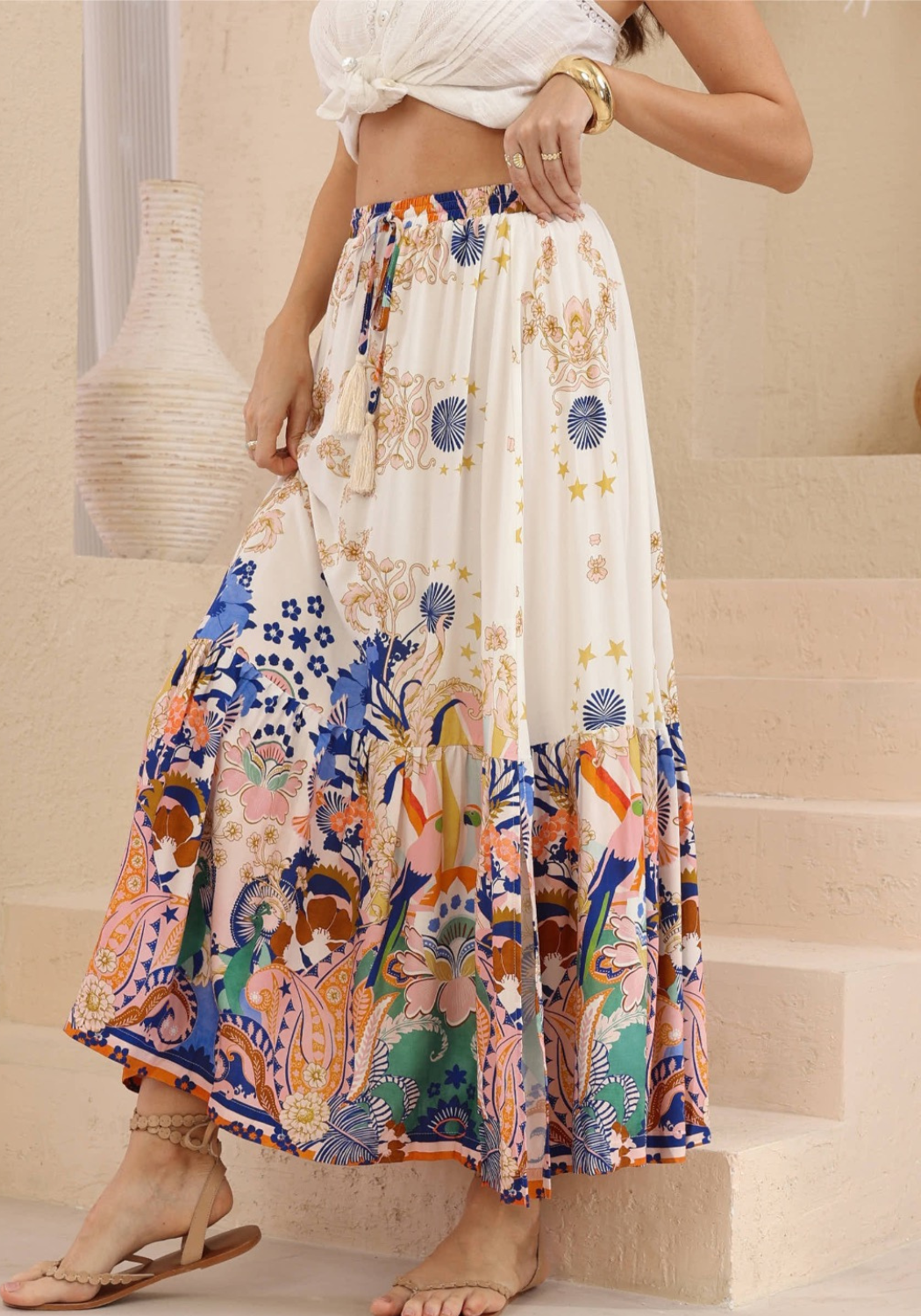 KAIA MIDI SKIRT - MULTI PRINT