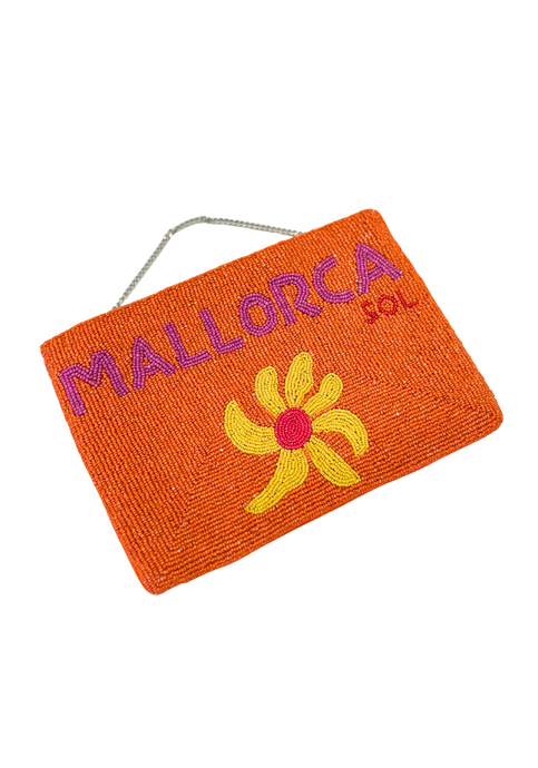 MALLORA BEADED CLUTCH - ORANGE