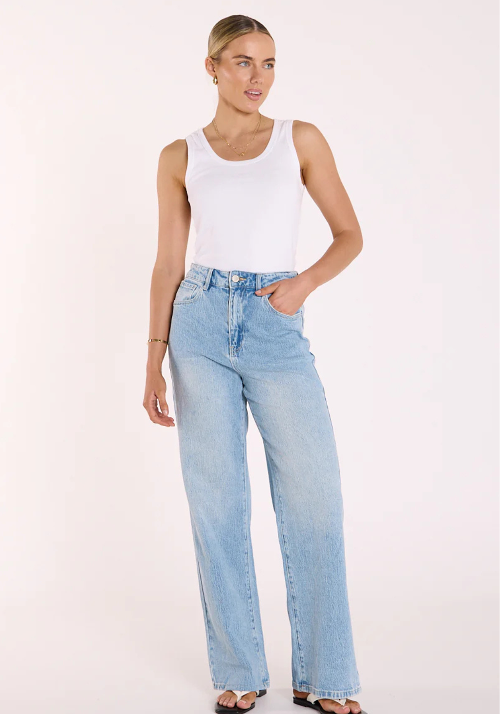 FEATHER + NOISE CASSIE WIDE LEG JEAN - LIGHT BLUE