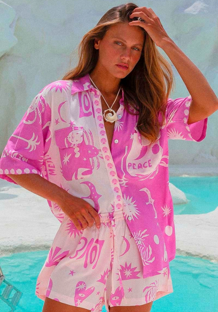 Load image into Gallery viewer, PALM COLLECTIVE ALTEGO BLOUSE - PINK PALM