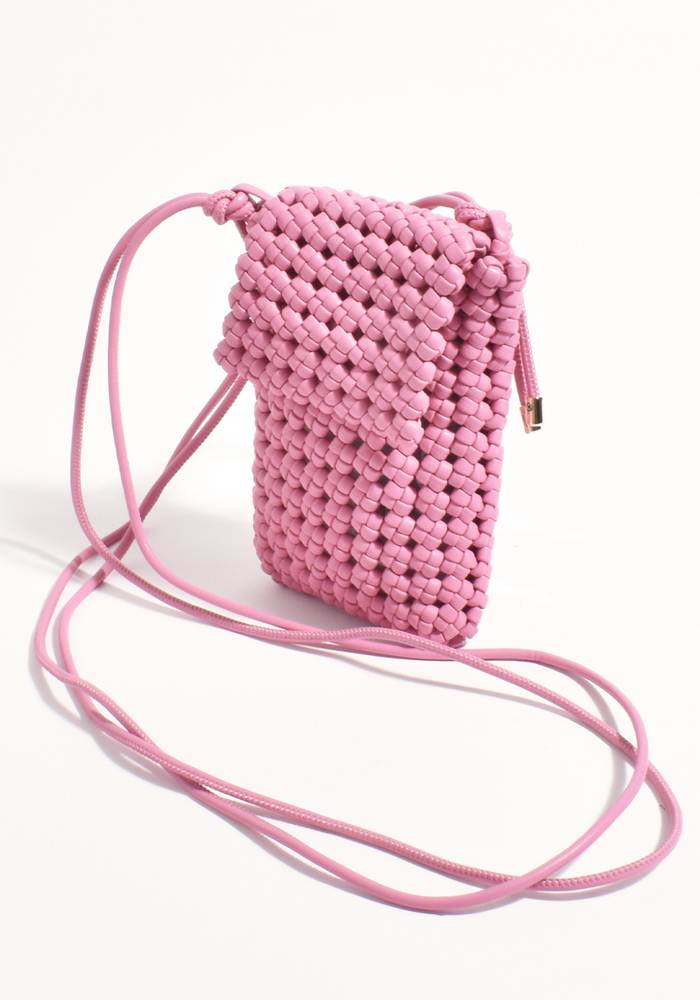 Load image into Gallery viewer, ADORNE IMOGEN WEAVE CROSSBODY BAG - PINK