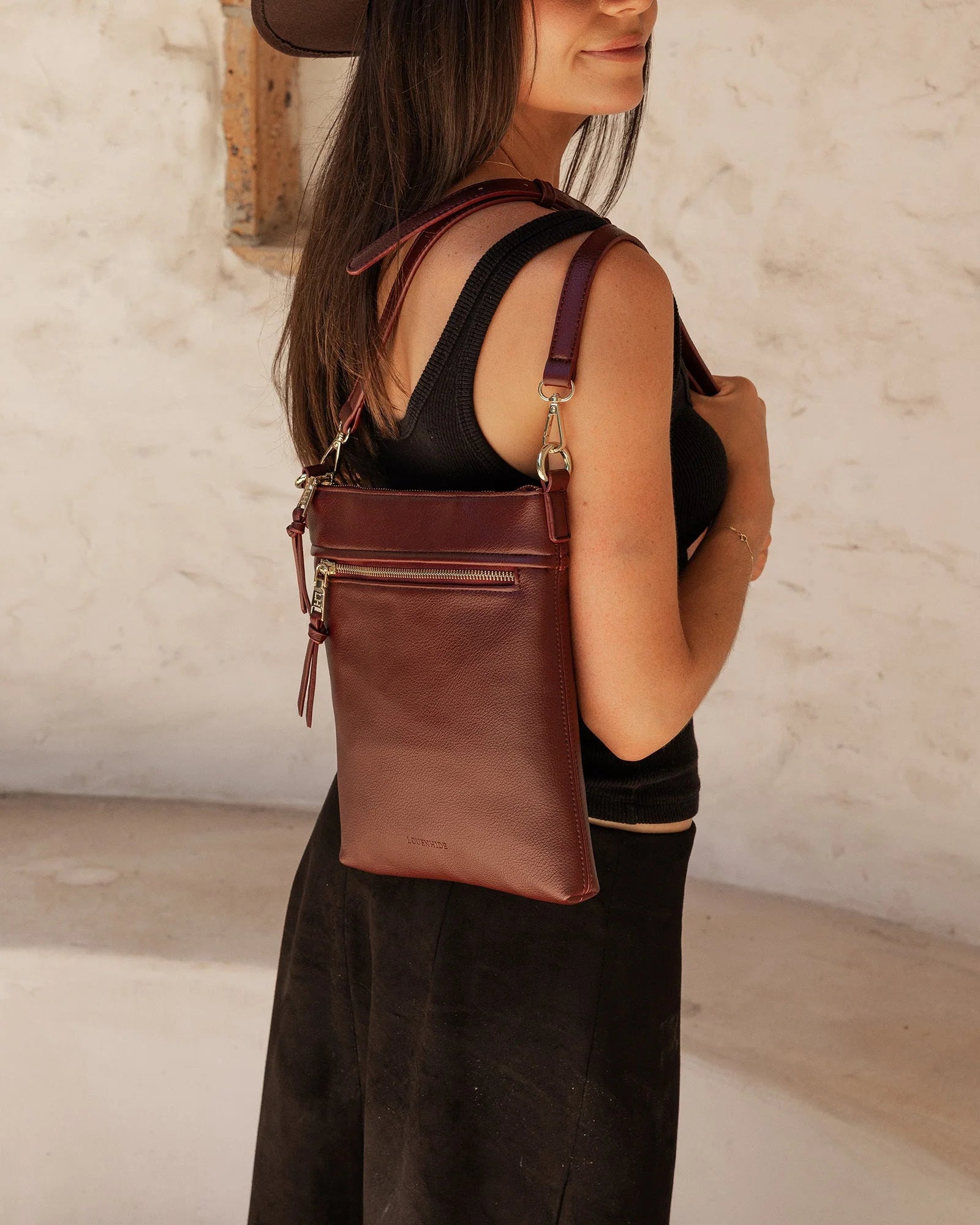 LOUENHIDE CRESSIDA CROSSBODY BAG - BUGUNDY