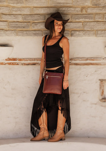 LOUENHIDE CRESSIDA CROSSBODY BAG - BUGUNDY