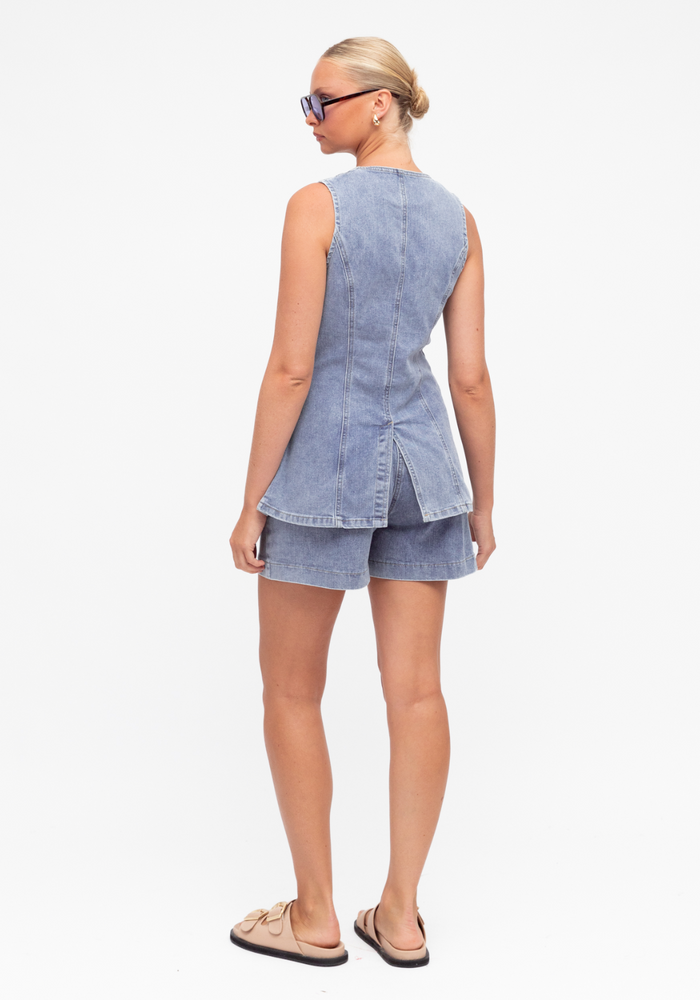 Load image into Gallery viewer, PIPPA DENIM VEST - VINTAGE BLUE