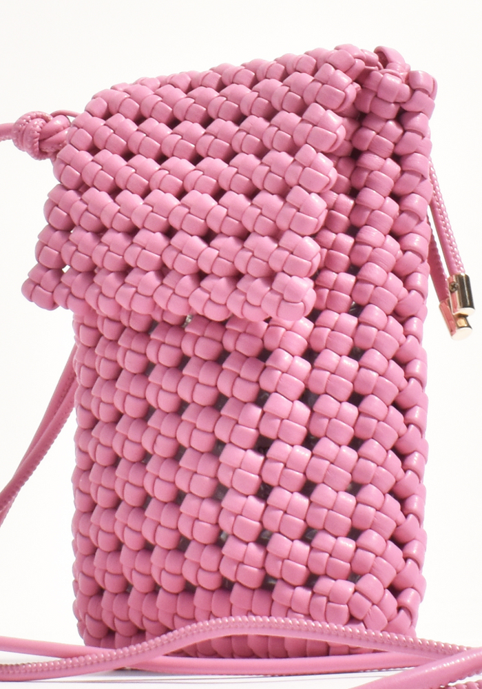 Load image into Gallery viewer, ADORNE IMOGEN WEAVE CROSSBODY BAG - PINK