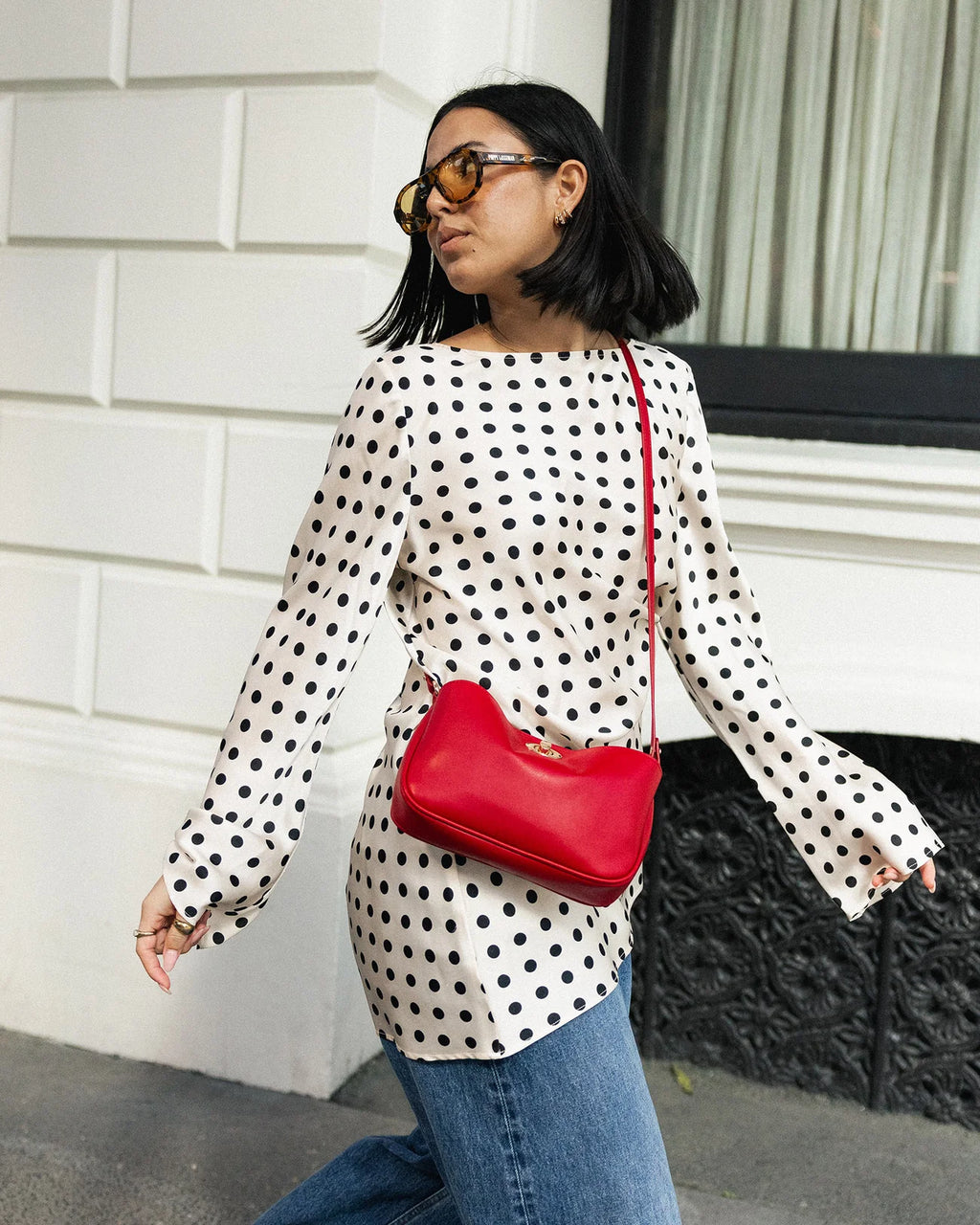 LOUENHIDE GRETA SHOULDER BAG - RED