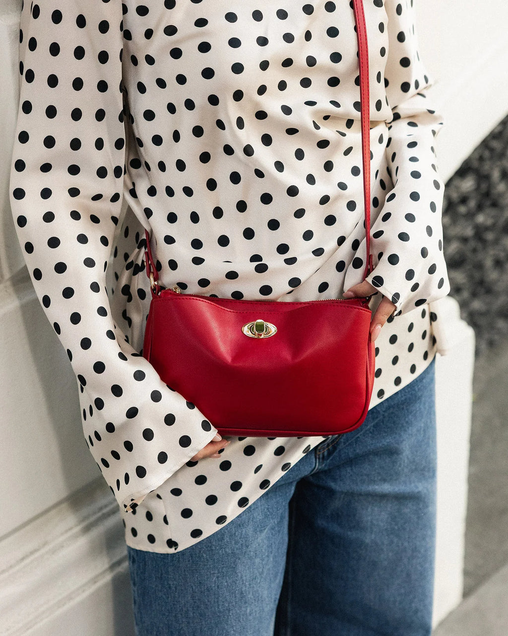 LOUENHIDE GRETA SHOULDER BAG - RED