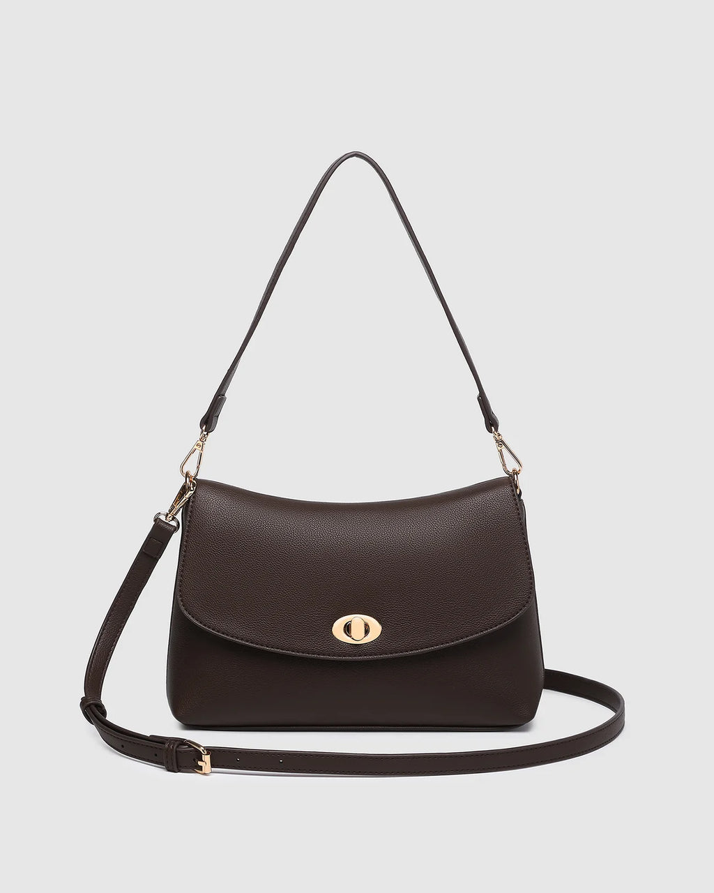 LOUENHIDE NISHA SHOULDER BAG - CHOCOLATE