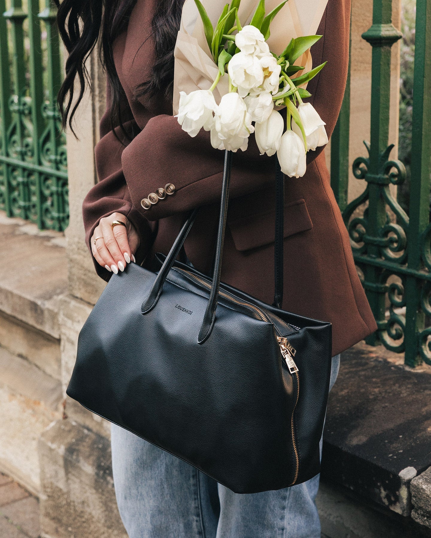 LOUENHIDE LEON TOTE BAG - BLACK