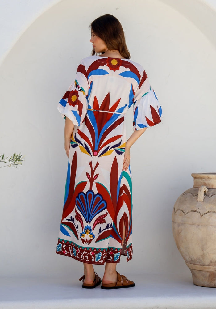 Load image into Gallery viewer, ADELAIDE MAXI DRESS - MULTI PRINT