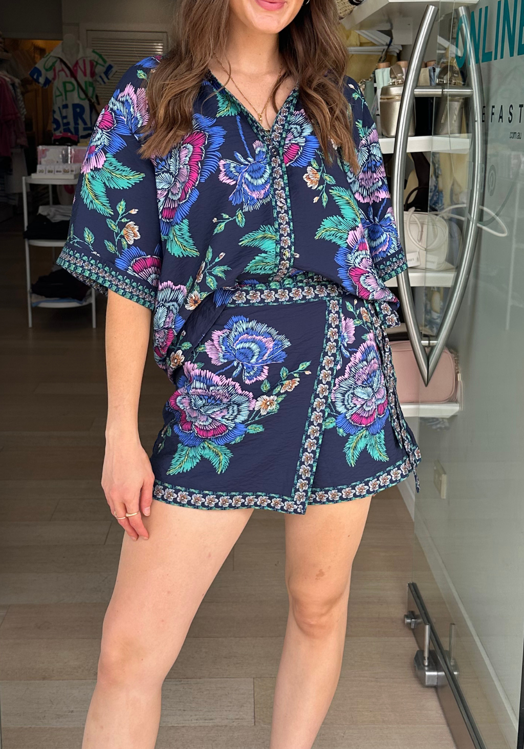 CARLA MINI SKORT - NAVY FLORAL