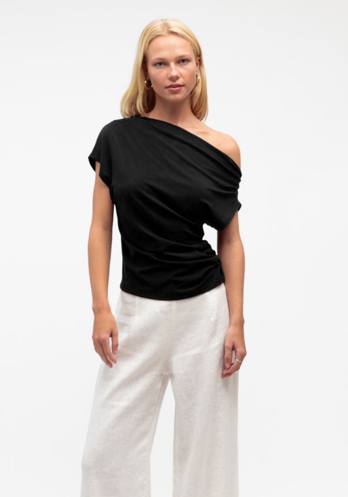 WILLA  OFF THE SHOULDER TANK - BLACK