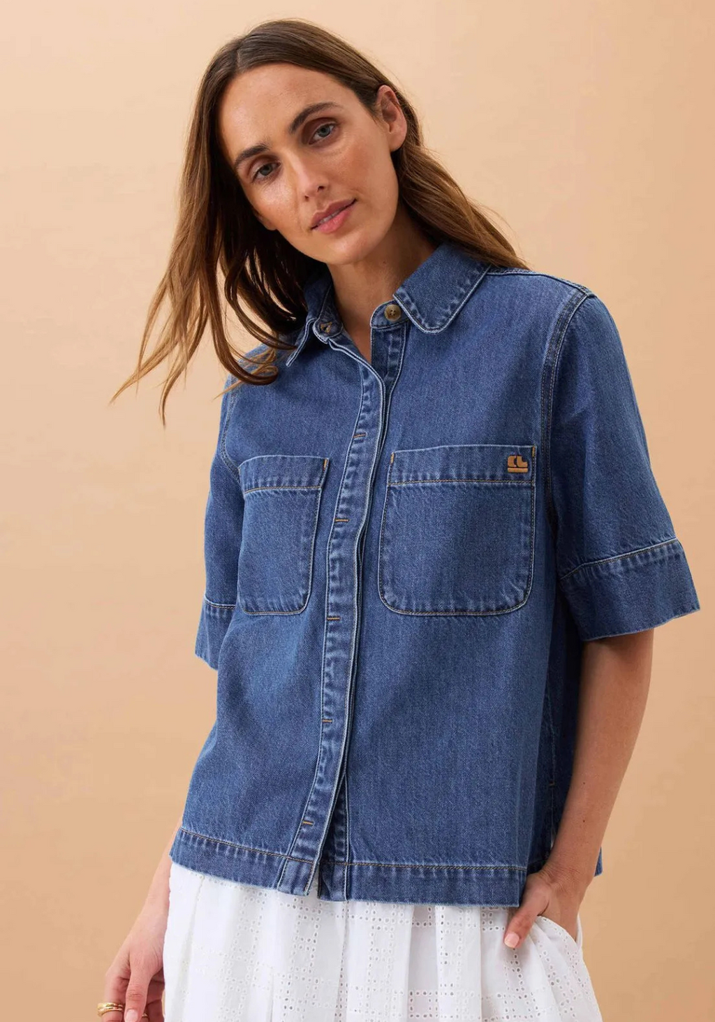 CERES LIFE NOA SHORT SLEEVE SHIRT - FRESH INDIGO