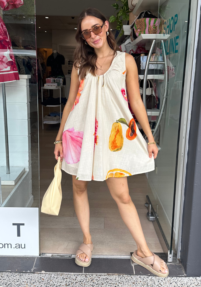 BY FRANKIE MERMAID ISLAND MINI DRESS - SUMMER PRINT