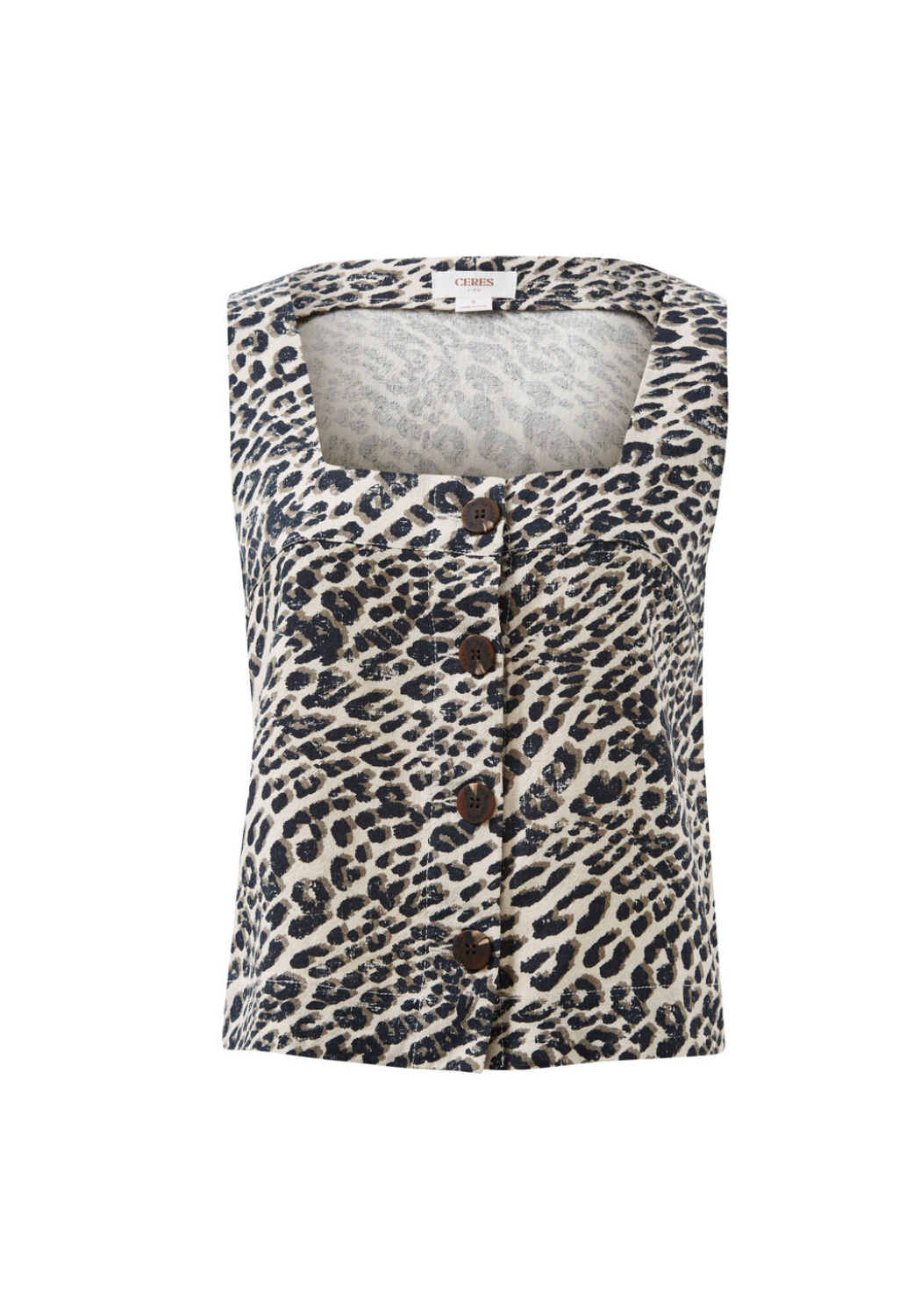 CERES LIFE SQUARE NECK TOP - LEOPARD